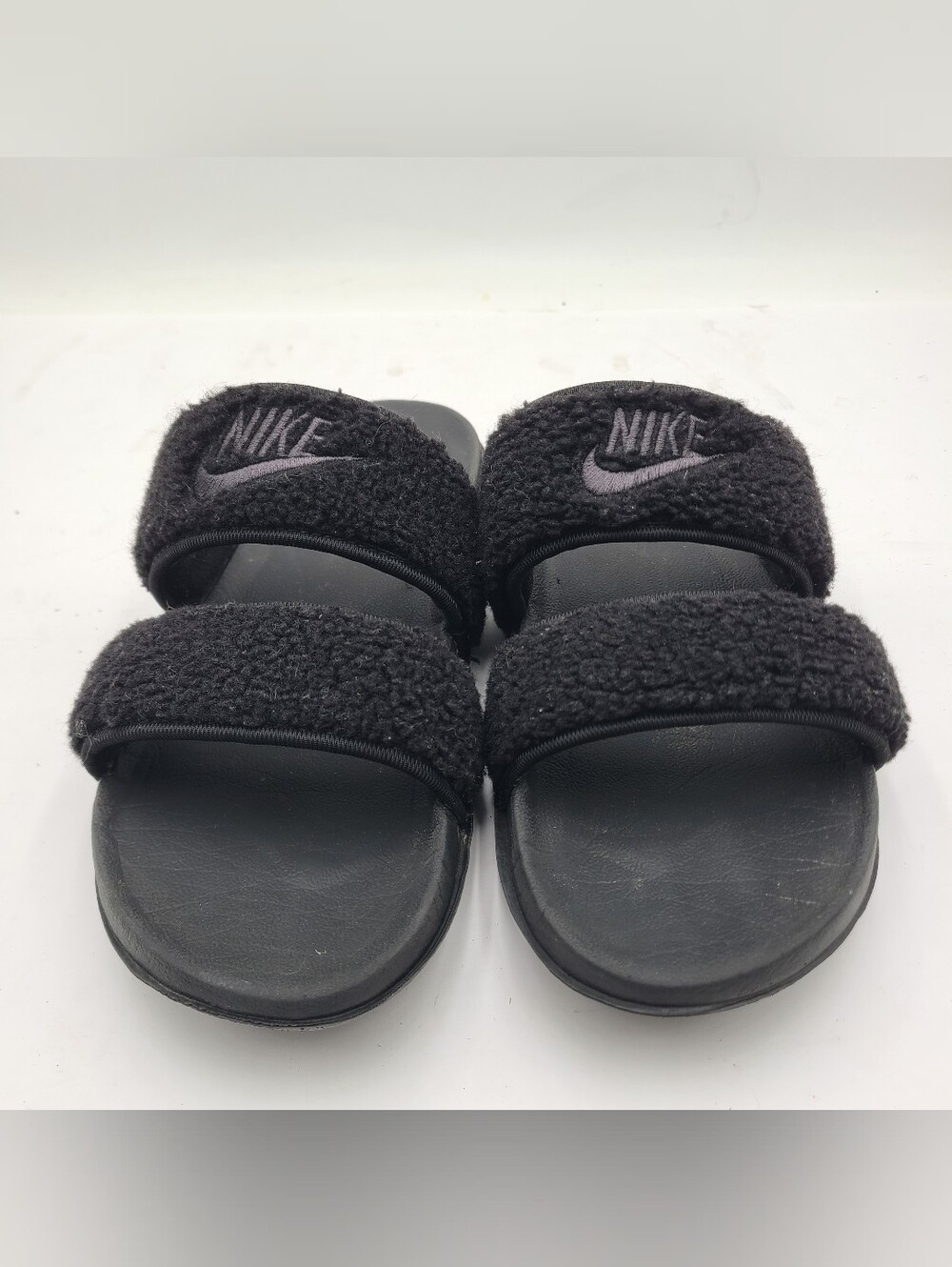 B54 Size 10 Nike Offcourt Duo Sherpa Slide Sandals Black DX0555-001 Women's